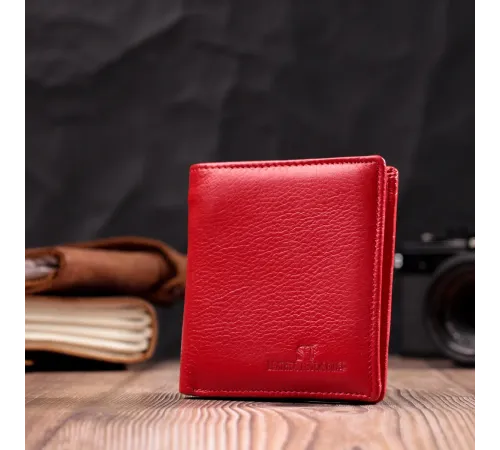 Яскравий жіночий гаманець із натуральної шкіри ST Leather 19465 Червоний