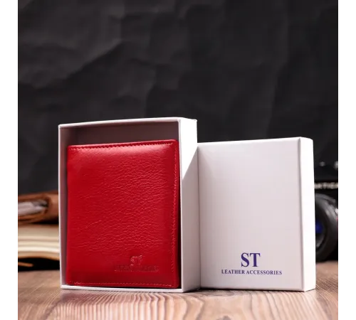 Яскравий жіночий гаманець із натуральної шкіри ST Leather 19465 Червоний