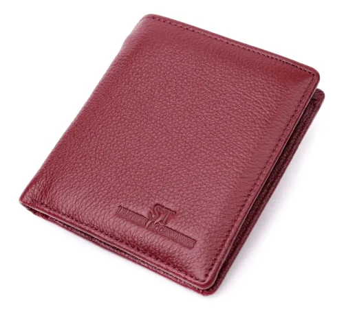 Маленький жіночий гаманець із натуральної шкіри ST Leather 19467 Бордовий