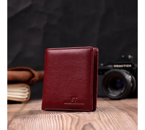 Маленький жіночий гаманець із натуральної шкіри ST Leather 19467 Бордовий