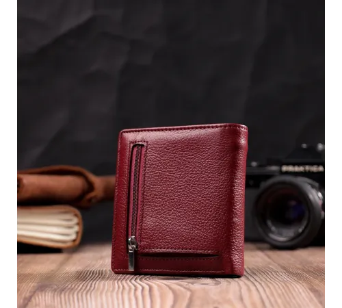 Маленький жіночий гаманець із натуральної шкіри ST Leather 19467 Бордовий