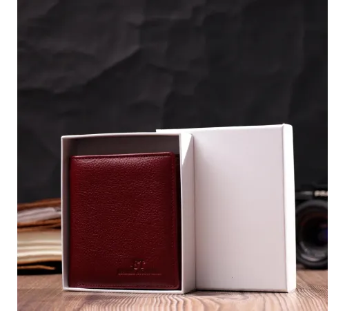 Маленький жіночий гаманець із натуральної шкіри ST Leather 19467 Бордовий