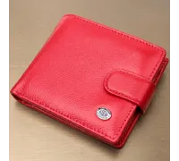 Яскраве жіноче портмоне з блоком для карт з натуральної шкіри ST Leather 19471 Червоний