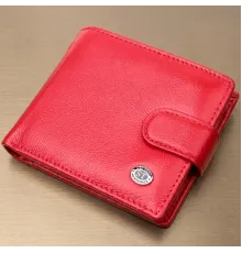 Яскраве жіноче портмоне з блоком для карт з натуральної шкіри ST Leather 19471 Червоний