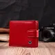 Яскраве жіноче портмоне з блоком для карт з натуральної шкіри ST Leather 19471 Червоний