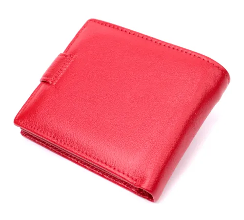 Яскраве жіноче портмоне з блоком для карт з натуральної шкіри ST Leather 19471 Червоний