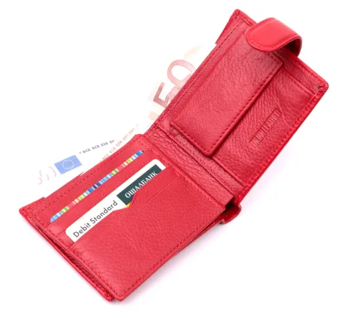 Яскраве жіноче портмоне з блоком для карт з натуральної шкіри ST Leather 19471 Червоний