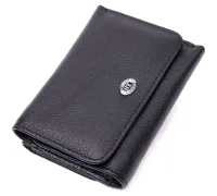 Жіночий горизонтальний гаманець з натуральної шкіри ST Leather 19477 Чорний