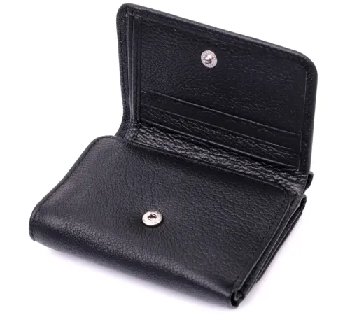 Жіночий горизонтальний гаманець з натуральної шкіри ST Leather 19477 Чорний