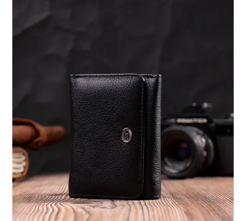 Жіночий горизонтальний гаманець з натуральної шкіри ST Leather 19477 Чорний
