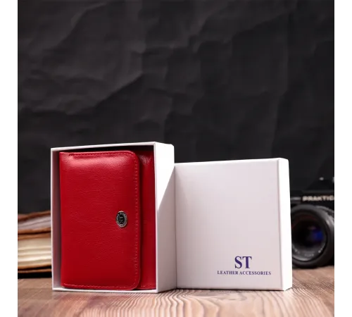 Горизонтальний гаманець для жінок із натуральної шкіри ST Leather 19478 Червоний