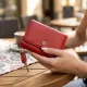 Горизонтальний гаманець для жінок із натуральної шкіри ST Leather 19478 Червоний