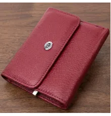 Шкіряний жіночий гаманець із монетницею ST Leather 19480 Бордовий