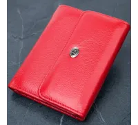 Яскравий жіночий гаманець із монетницею із натуральної шкіри ST Leather 19482 Червоний