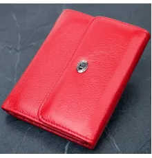 Яскравий жіночий гаманець із монетницею із натуральної шкіри ST Leather 19482 Червоний