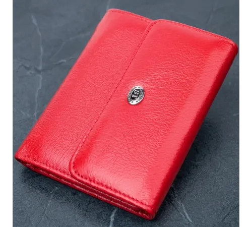 Яскравий жіночий гаманець із монетницею із натуральної шкіри ST Leather 19482 Червоний