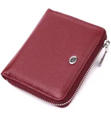 Портмоне для жінок на блискавці з натуральної шкіри ST Leather 19487 Бордовий