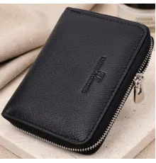 Шкіряний гаманець для жінок на блискавці з тисненим логотипом ST Leather 19489 Чорний