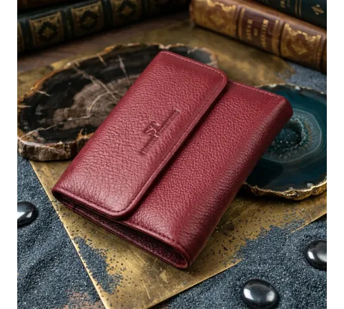 Жіночий шкіряний гаманець для карток купюр та монет ST Leather 19492 Бордовий