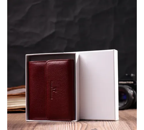 Жіночий шкіряний гаманець для карток купюр та монет ST Leather 19492 Бордовий