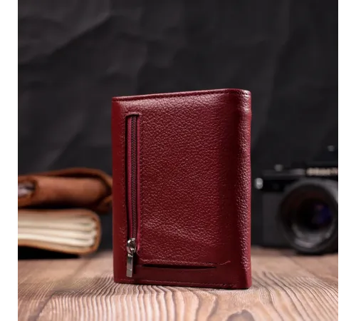 Жіночий шкіряний гаманець для карток купюр та монет ST Leather 19492 Бордовий