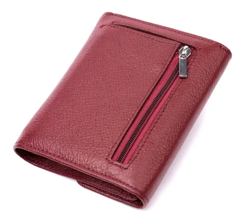 Жіночий шкіряний гаманець для карток купюр та монет ST Leather 19492 Бордовий