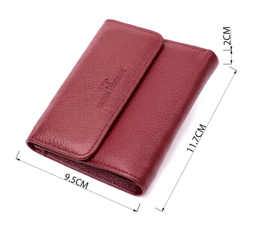Жіночий шкіряний гаманець для карток купюр та монет ST Leather 19492 Бордовий