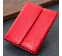 Яскравий жіночий гаманець з монетницею з натуральної шкіри ST Leather 19493 Червоний