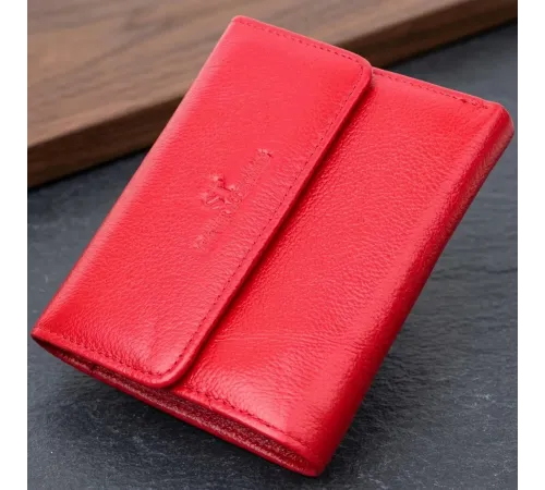 Яскравий жіночий гаманець з монетницею з натуральної шкіри ST Leather 19493 Червоний
