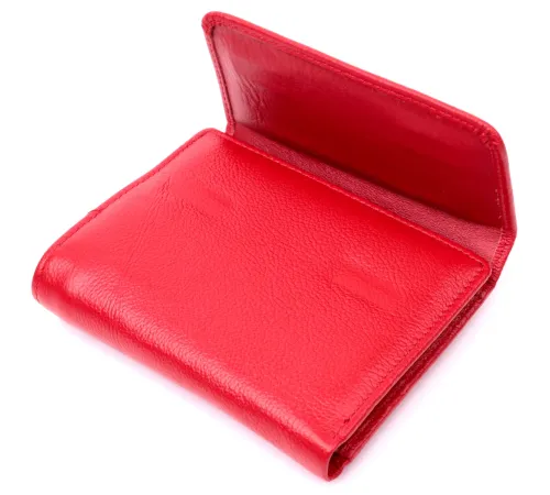 Яскравий жіночий гаманець з монетницею з натуральної шкіри ST Leather 19493 Червоний