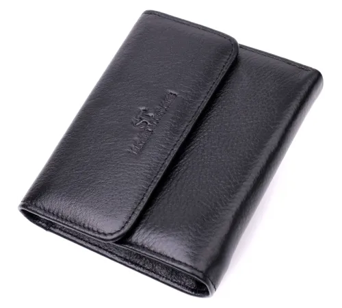 Жіночий гаманець з монетницею з натуральної шкіри ST Leather 19494 Чорний