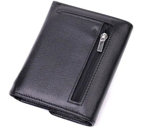 Жіночий гаманець з монетницею з натуральної шкіри ST Leather 19494 Чорний