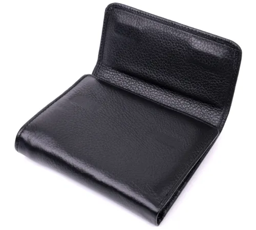 Жіночий гаманець з монетницею з натуральної шкіри ST Leather 19494 Чорний