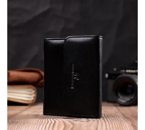 Жіночий гаманець з монетницею з натуральної шкіри ST Leather 19494 Чорний