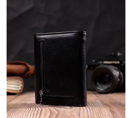 Жіночий гаманець з монетницею з натуральної шкіри ST Leather 19494 Чорний