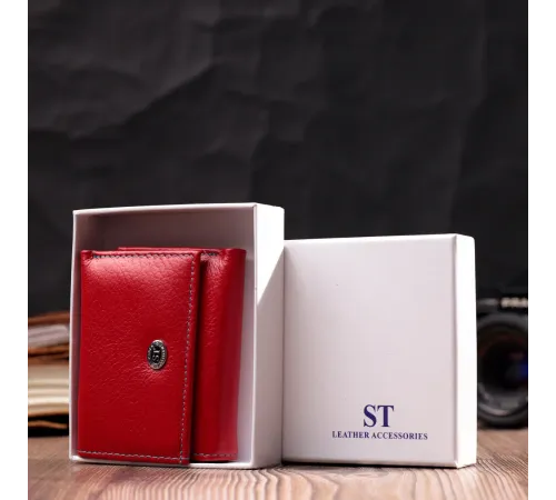 Яскравий маленький гаманець для жінок із натуральної шкіри ST Leather 19502 Червоний