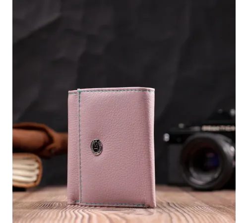Компактний жіночий гаманець із натуральної шкіри ST Leather 19503 Бежевий