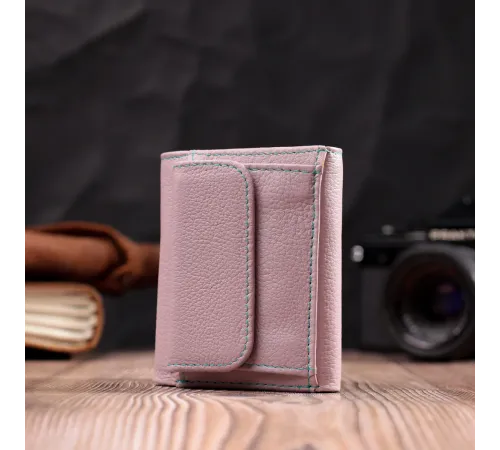 Компактний жіночий гаманець із натуральної шкіри ST Leather 19503 Бежевий