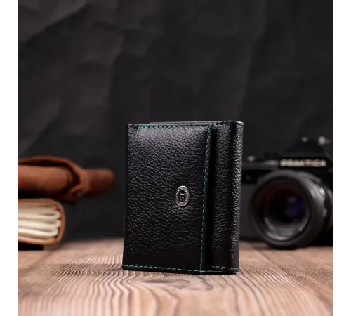 Жіночий невеликий гаманець з натуральної шкіри ST Leather 19504 Чорний