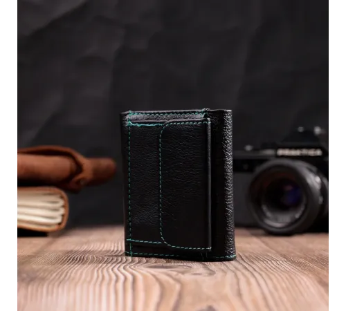 Жіночий невеликий гаманець з натуральної шкіри ST Leather 19504 Чорний