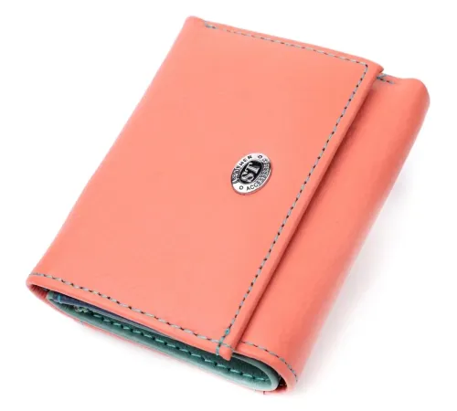 Невеликий гаманець для модниць із натуральної шкіри ST Leather 19505 Помаранчевий
