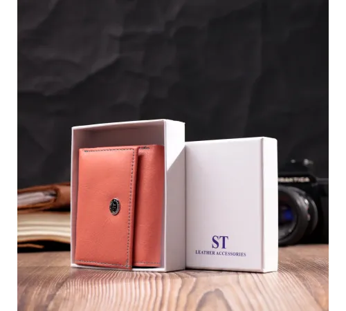 Невеликий гаманець для модниць із натуральної шкіри ST Leather 19505 Помаранчевий