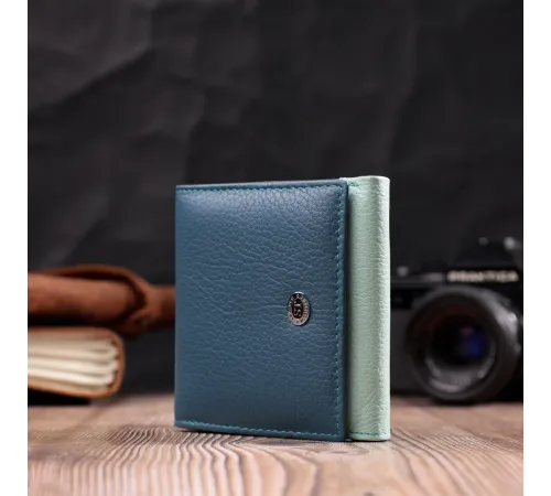 Жіночий гаманець з оригінальною монетницею з натуральної шкіри ST Leather 19508 Різнокольоровий