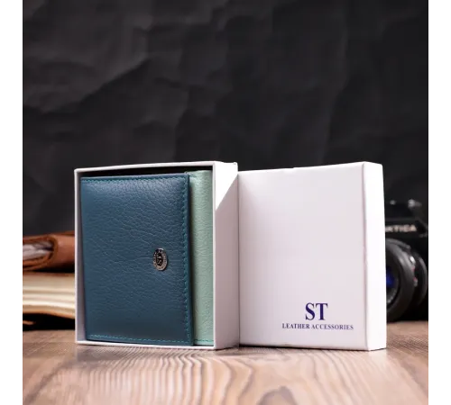 Жіночий гаманець з оригінальною монетницею з натуральної шкіри ST Leather 19508 Різнокольоровий