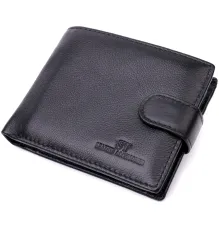 Горизонтальний чоловічий гаманець із натуральної шкіри ST Leather 22443 Чорний