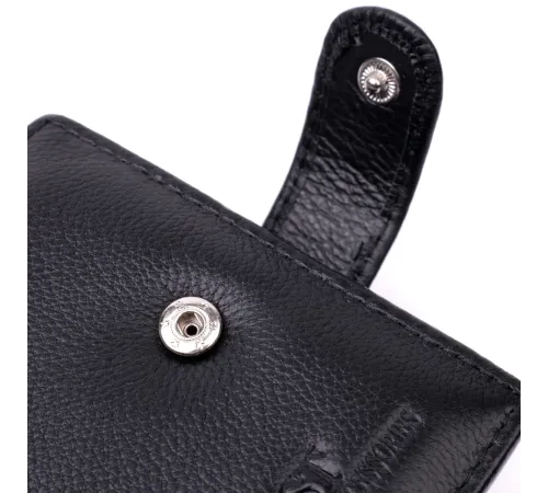 Горизонтальний чоловічий гаманець із натуральної шкіри ST Leather 22443 Чорний