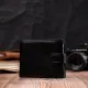 Горизонтальний чоловічий гаманець із натуральної шкіри ST Leather 22443 Чорний