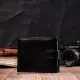 Горизонтальний чоловічий гаманець із натуральної шкіри ST Leather 22443 Чорний