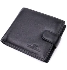 Чоловічий гаманець середнього розміру із натуральної шкіри ST Leather 22444 Чорний