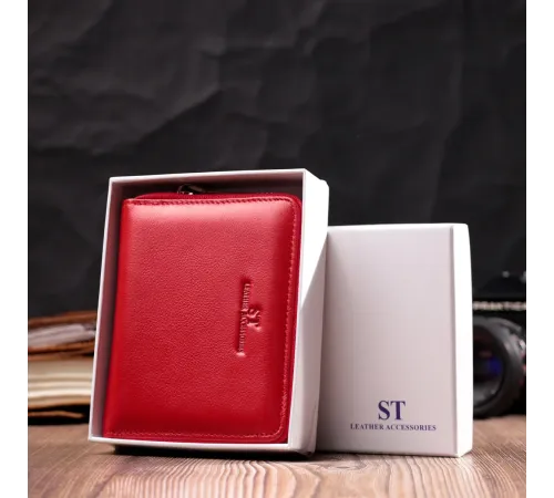 Симпатичний жіночий гаманець із натуральної шкіри ST Leather 22448 Червоний